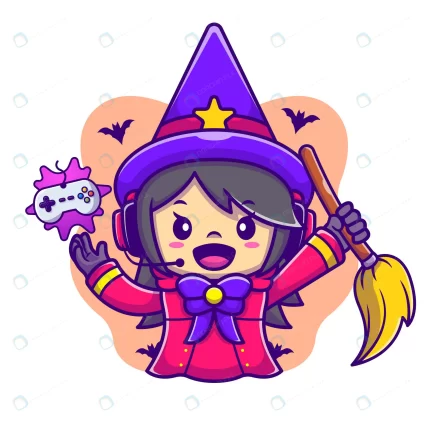 cute female witch gaming cartoon vector icon illu crc678ba4c9 size1.22mb - title:graphic home - اورچین فایل - format: - sku: - keywords: p_id:353984