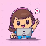cute gamer girl playing computer cartoon vector i crc3ed5131f size1.64mb - title:Home - اورچین فایل - format: - sku: - keywords:وکتور,موکاپ,افکت متنی,پروژه افترافکت p_id:63922