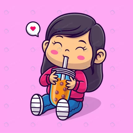 cute girl drink boba milk tea cartoon vector icon crc1ccd9456 size1.83mb - title:graphic home - اورچین فایل - format: - sku: - keywords: p_id:353984