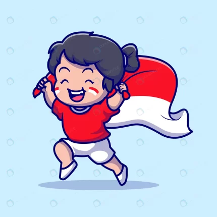 cute girl holding indonesian flag cartoon vector crc684158ed size1.12mb - title:graphic home - اورچین فایل - format: - sku: - keywords: p_id:353984