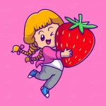 cute girl holding strawberry cartoon vector icon crc7640c292 size1.41mb - title:Home - اورچین فایل - format: - sku: - keywords:وکتور,موکاپ,افکت متنی,پروژه افترافکت p_id:63922