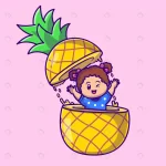 - cute girl pineapple cartoon vector icon illustrat crcde3dfefa size1.42mb - Home
