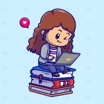 cute girl playing laptop book cartoon vector icon crcb2a79183 size2.04mb - title:Home - اورچین فایل - format: - sku: - keywords:وکتور,موکاپ,افکت متنی,پروژه افترافکت p_id:63922