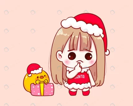 cute girl santa claus costume thinking illustrati crc5d806f40 size2.32mb - title:graphic home - اورچین فایل - format: - sku: - keywords: p_id:353984