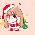- cute girl santa claus happy merry christmas illus crc41de8c35 size3.09mb - Home