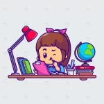 cute girl study with books cartoon vector icon il crc63ba17a1 size1.95mb - title:Home - اورچین فایل - format: - sku: - keywords:وکتور,موکاپ,افکت متنی,پروژه افترافکت p_id:63922