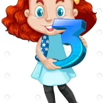 - cute girl with red hair holding math number three crc30e43cda size3.49mb - Home