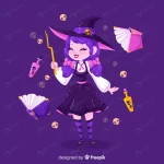 cute halloween witch with flying objects crca80dad0f size1.36mb - title:Home - اورچین فایل - format: - sku: - keywords:وکتور,موکاپ,افکت متنی,پروژه افترافکت p_id:63922