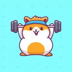 - cute hamster gym fitness icon illustration hamste crc278515eb size0.55mb - Home