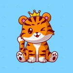 - cute king cat tiger sitting cartoon vector icon i crc67bccb99 size1.15mb - Home
