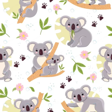 cute koalas seamless background with kids mini bea rnd581 frp28582409 1 - title:graphic home - اورچین فایل - format: - sku: - keywords: p_id:353984