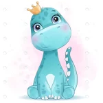 - cute little dinosaur portrait with watercolor eff crc15114270 size4.30mb - Home