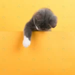 cute little gray cat yellow looks plays buisiness crc97246dbb size6.12mb 3648x3648 1 - title:Home - اورچین فایل - format: - sku: - keywords:وکتور,موکاپ,افکت متنی,پروژه افترافکت p_id:63922
