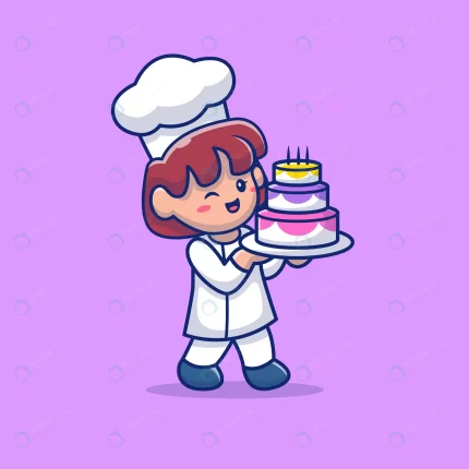 cute pastry chef with birthday cake illustration crcd6979f6d size0.62mb - title:graphic home - اورچین فایل - format: - sku: - keywords: p_id:353984