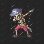 - cute pirate skeleton dabbing illustration vector. crc5f3de376 size2.39mb - Home