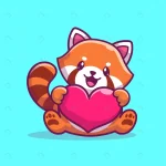 cute red panda holding love heart cartoon vector crcd52f66c4 size1.44mb - title:Home - اورچین فایل - format: - sku: - keywords:وکتور,موکاپ,افکت متنی,پروژه افترافکت p_id:63922