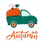 - cute retro waggon delivering huge pumpkin hello au rnd438 frp18329671 - Home
