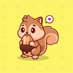cute squirrel eating acorn cartoon vector icon il crcd637e733 size1.37mb - title:Home - اورچین فایل - format: - sku: - keywords:وکتور,موکاپ,افکت متنی,پروژه افترافکت p_id:63922