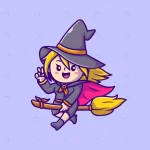 - cute witch female riding magic broom cartoon icon crcac1d92a2 size1.20mb - Home