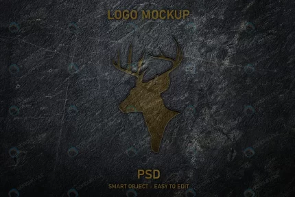 debossed deer logo mockup with textured backgroun crcd63af381 size89.67mb 1 - title:graphic home - اورچین فایل - format: - sku: - keywords: p_id:353984