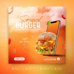delicious burger food menu social media promotion crc66a47db1 size7.77mb - title:Home - اورچین فایل - format: - sku: - keywords:وکتور,موکاپ,افکت متنی,پروژه افترافکت p_id:63922