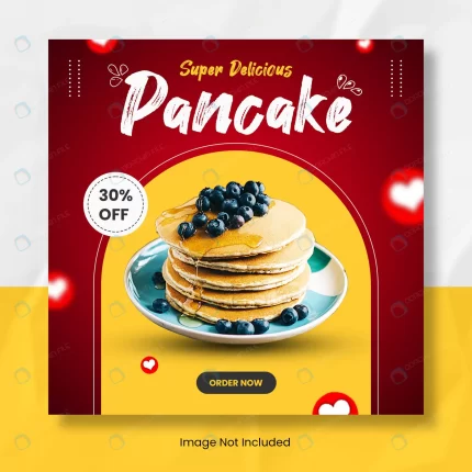 delicious pancake instagram post banner template. crc4287469d size2.49mb - title:graphic home - اورچین فایل - format: - sku: - keywords: p_id:353984