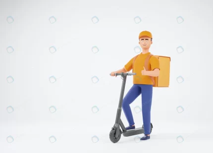 delivery man courier yellow form with food backpa crc9bd934bf size3.06mb 5000x3600 - title:graphic home - اورچین فایل - format: - sku: - keywords: p_id:353984