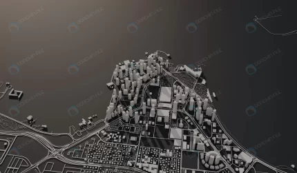 doha qatar city map aerial view minimal design 3d rnd106 frp32041193 - title:graphic home - اورچین فایل - format: - sku: - keywords: p_id:353984