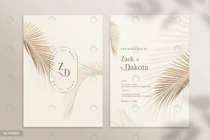 double sided wedding invitation template with trop rnd168 frp19657357 - title:graphic home - اورچین فایل - format: - sku: - keywords: p_id:353984
