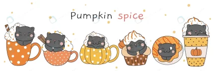 draw cute cat with pumpkin spice doodle cartoon st rnd334 frp16558059 - title:graphic home - اورچین فایل - format: - sku: - keywords: p_id:353984