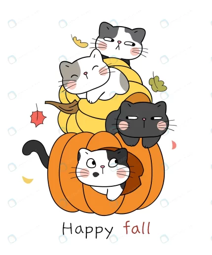 draw funny cats pumpkin autumn fall concept rnd115 frp30697396 - title:graphic home - اورچین فایل - format: - sku: - keywords: p_id:353984