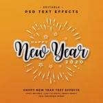editable happy new year 2020 text style effect - title:Home - اورچین فایل - format: - sku: - keywords:وکتور,موکاپ,افکت متنی,پروژه افترافکت p_id:63922