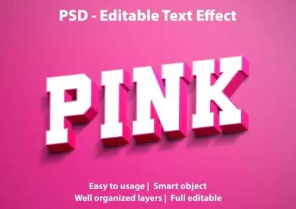 editable text effect pink - title:graphic home - اورچین فایل - format: - sku: - keywords: p_id:353984