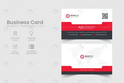 elegant business card red white business card rnd349 frp24028189 - title:graphic home - اورچین فایل - format: - sku: - keywords: p_id:353984