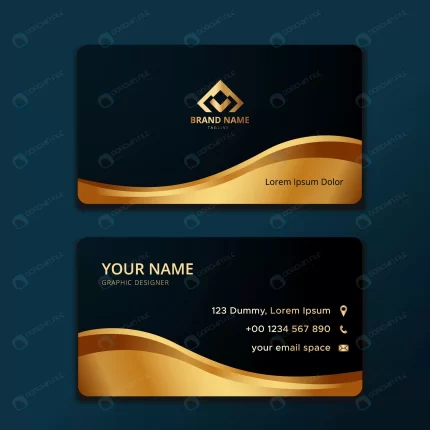 elegant business card template with wavy gold sha crc376da7e4 size3.92mb - title:graphic home - اورچین فایل - format: - sku: - keywords: p_id:353984