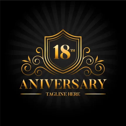elegant gold 18th anniversary logo template crc0076854a size1.54mb - title:graphic home - اورچین فایل - format: - sku: - keywords: p_id:353984
