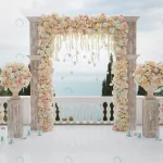 elegant wedding arch with fresh flowers vases ocea rnd626 frp8408569 - title:Home - اورچین فایل - format: - sku: - keywords:وکتور,موکاپ,افکت متنی,پروژه افترافکت p_id:63922