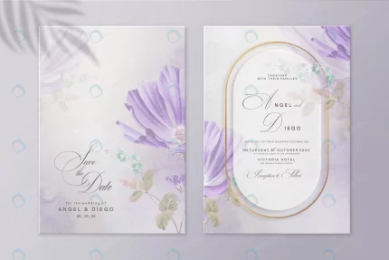elegant wedding invitation template with purple fl rnd894 frp22706660 - title:graphic home - اورچین فایل - format: - sku: - keywords: p_id:353984