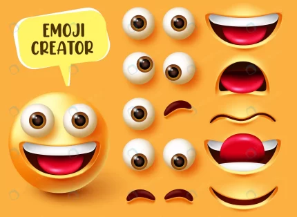 emoji creator vector set design emoticon 3d chara crc558b1164 size5.92mb - title:graphic home - اورچین فایل - format: - sku: - keywords: p_id:353984
