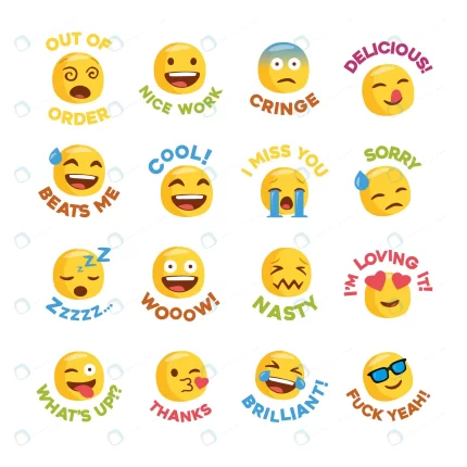 emoji sticker set with messages social network crc8fa11115 size3.47mb - title:graphic home - اورچین فایل - format: - sku: - keywords: p_id:353984