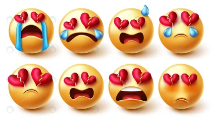 emojis broken hearted vector set emoji characters crca5772a54 size9.28mb - title:graphic home - اورچین فایل - format: - sku: - keywords: p_id:353984