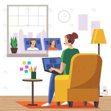 employees working from home concept crcfc6c7ed4 size0.85mb - title:graphic home - اورچین فایل - format: - sku: - keywords: p_id:353984