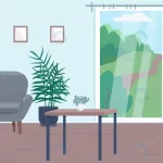 empty living room flat color illustration contemp crcb800f62b size1.31mb - title:Home - اورچین فایل - format: - sku: - keywords:وکتور,موکاپ,افکت متنی,پروژه افترافکت p_id:63922