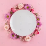 empty white plate decorated with colorful flowers crc24f4895e size6.53mb 4268x4268 - title:Home - اورچین فایل - format: - sku: - keywords:وکتور,موکاپ,افکت متنی,پروژه افترافکت p_id:63922