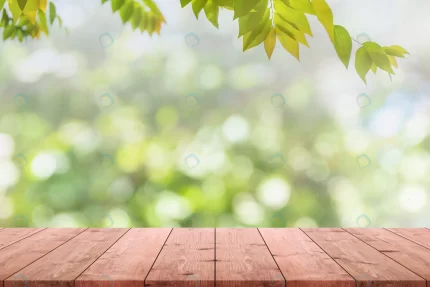empty wood table top blurred view from green tree rnd650 frp3946040 - title:graphic home - اورچین فایل - format: - sku: - keywords: p_id:353984