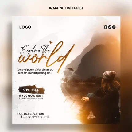explore world travel agency social media banner template 1 - title:graphic home - اورچین فایل - format: - sku: - keywords: p_id:353984