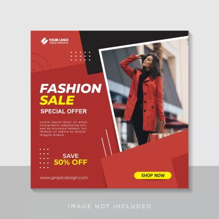 fashion sale banner square flyer social media post template 11 - title:graphic home - اورچین فایل - format: - sku: - keywords: p_id:353984