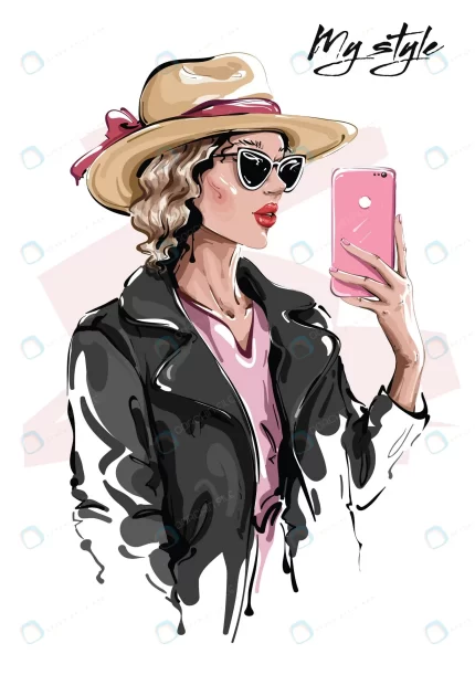 fashion woman hat making selfie crc65601ecb size4.59mb - title:graphic home - اورچین فایل - format: - sku: - keywords: p_id:353984