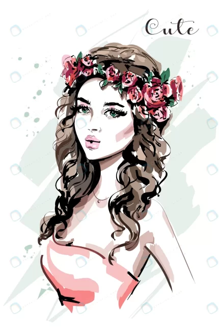 fashion woman with flower wreath portrait crc5aa39d41 size4.13mb - title:graphic home - اورچین فایل - format: - sku: - keywords: p_id:353984