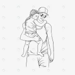 - father hugging his son fathers day line art style crce2151460 size541.84kb 1 1 - Home
